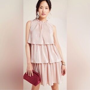 Ro & De Blush Layered Mini Dress